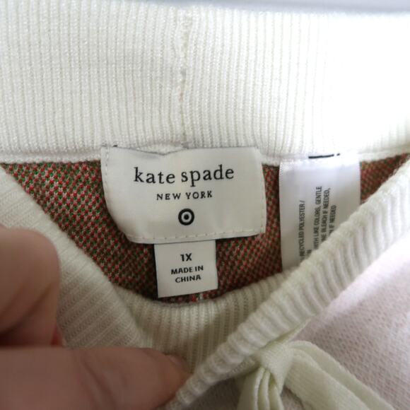 Kate Spade x Target Strawberry Knit Lounge Shorts NWT 1X Women's Pink Cream - Picture 11 of 16